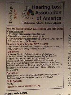 HLAA-CA's Hearing Loss Tech Expo