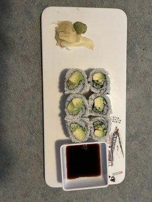 Avocado cucumber roll