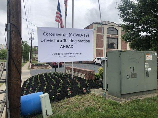 COVID-19 drive thru testing