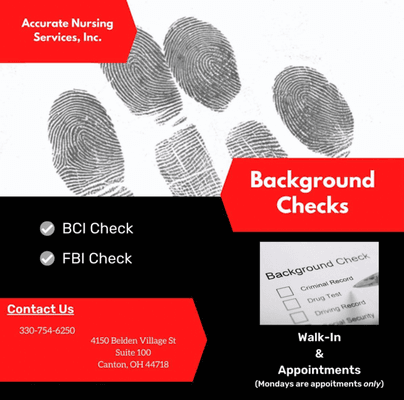 We provide background checks for potential nursing staff.