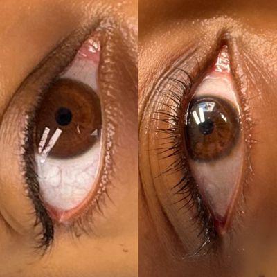 Before and After - Mink Optics Lash Lift