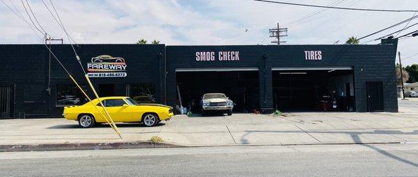 View from street... tire and smog check