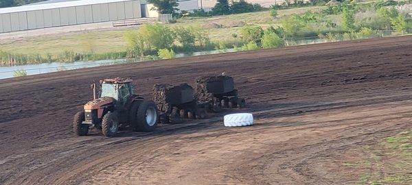 Grooming the track before and between races.