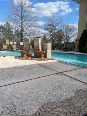 Pool area. Gives us some RN R while here for two weeks! It is so nice. The water is perfect.