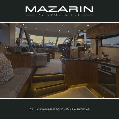 2015 72' Mazarin Sports Fly for sale. Asking price $2,500,00.