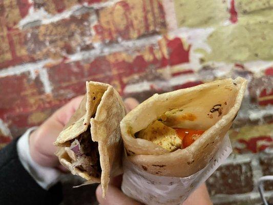 Unda Achari Paneer Roll (V) and Unda Paneer Roll. Both delicious. ~7-8$ a pop but pretty good!