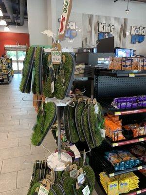 Grass flip flops!