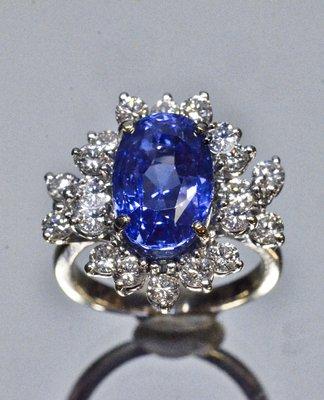 Center: Ceylon Blue Sapphire