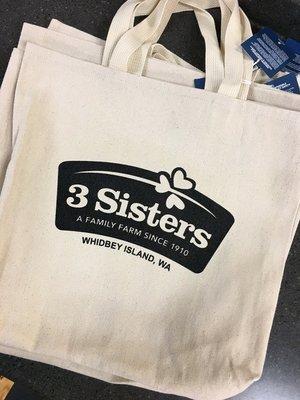 Screen printed logo on a bag or tote. Great for branding a business.