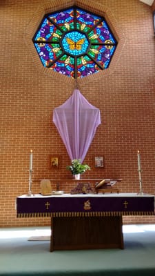 The altar during Lent.