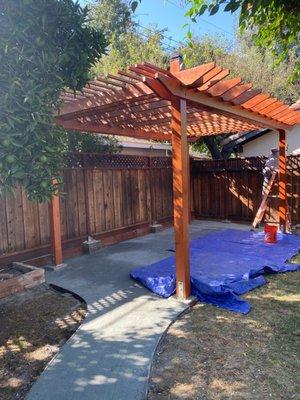 Completed pergola