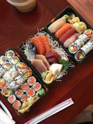 Lunch specials can't be beat!! 3 roll special and sashimi & sushi lunch special