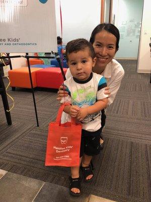 Leo's first dental check up! You Rock Dr. Chung.