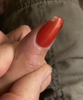 Fingernail polish falling off 24 hours after salon visit