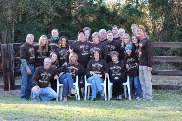 Long sleeve one color front design done for a family reunion! They were some happy customers!