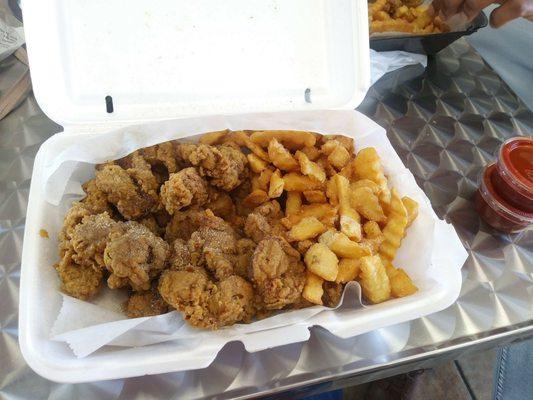 Fried gizzards,and fries