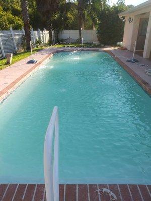 pool service, from green to blue