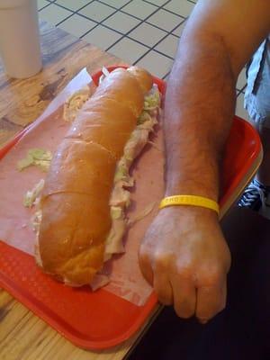 Subs the size of your arm... or rather, a big guy's arm