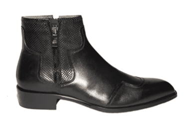 Jo Ghost 2318 Italian Black Leather Ankle Boots with 2 Zippers