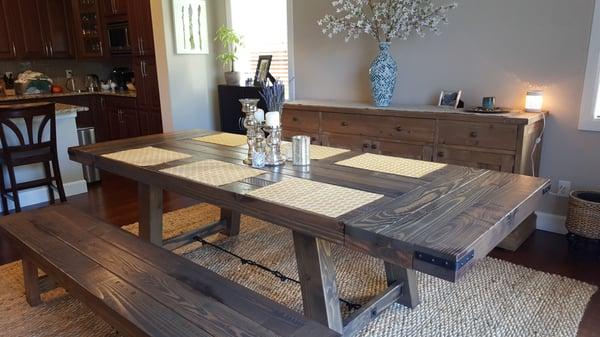 Extending Dining Table and Bench