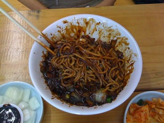 jajangmyun - noodles in fermented black bean sauce