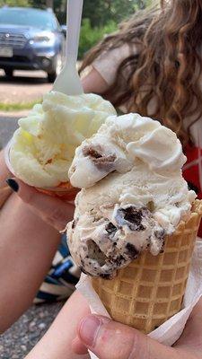 Lemon sorbet, cookie dough, salted caramel Oreo, and mango cream