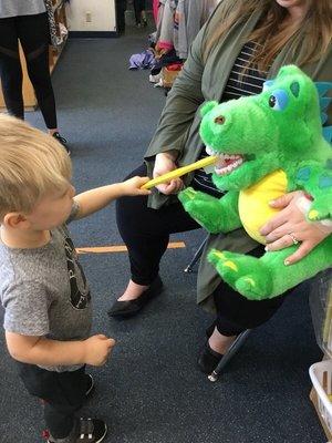 Learning all about brushing teeth!