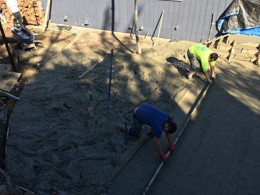 New Concrete Patio in Backyard