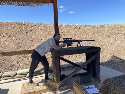 My youngest shooting a barret.50. This gun was bad ass. Shockwave will shake you