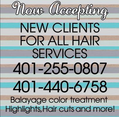 My new girls are amazing! Welcoming Taleen 401.255.0807 and Heather 401.440.6758!! If you have hair needs they would love to help!!