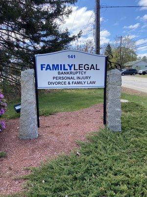 Look for the FamilyLegal sign at 141 Airport Road, Concord, NH