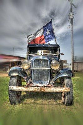 Old Ford & Texas Flag