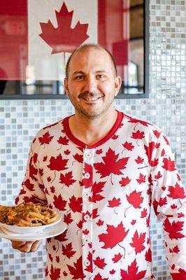 Mike Delaurier, Owner in his favourite Canadian Onesie