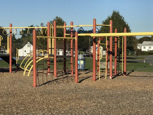 Side view of playground