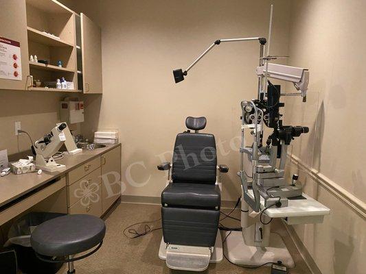 Inside the eye examination room.