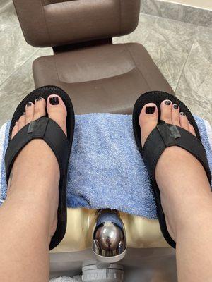 Pedicured toes