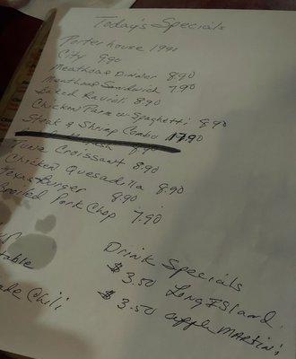 Handwritten specials, a very retro vibe!