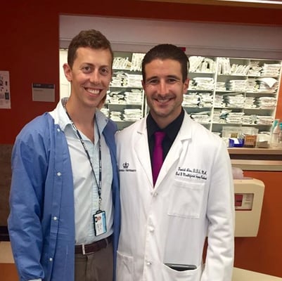 Dr. Evan and his classmate Dr. Alex teaching in the Columbia clinic