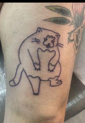 Chunky cat tattoo