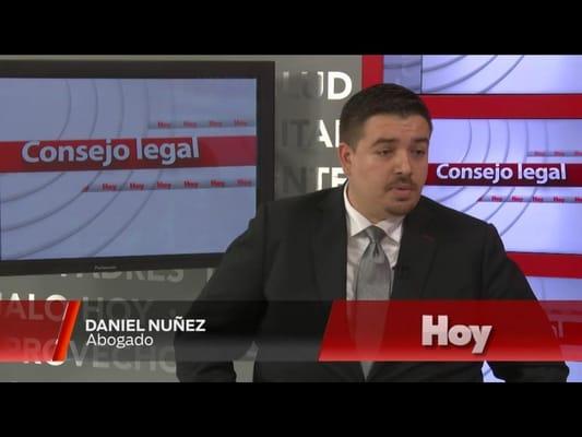 Attorney Daniel Nunez being interviewed by Chicago Tribune Subsidiary, Hoy,  regarding Criminal and DUI legal issues