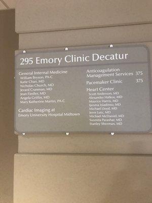 Emory Clinic Suite 295.  First office one the right after entering the building.