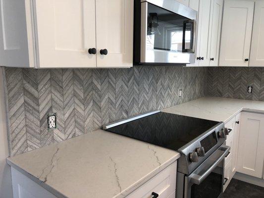 Our finished backsplash! Thank you!