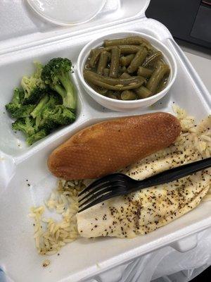 Grilled white fish plate