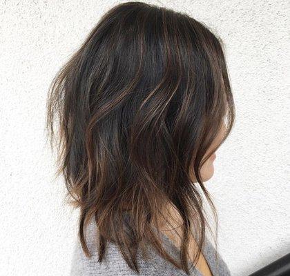 DIMENSIONAL BRUNETTE BALAYAGE & CUT