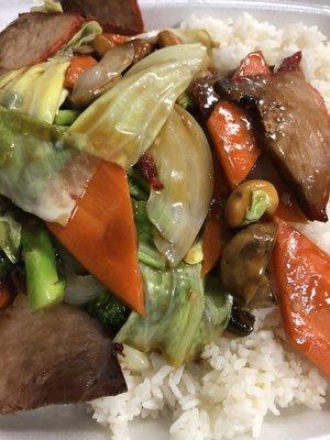 Cashew Pork with Mixed Vegetables Combo Platter