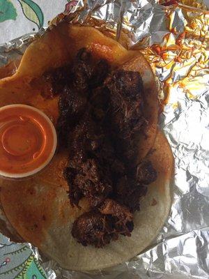 Taco al pastor. Greasy but tasty.