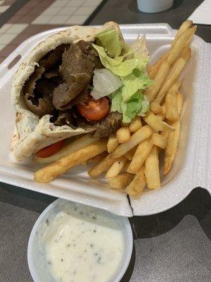 Gyro sandwich combo w/fries