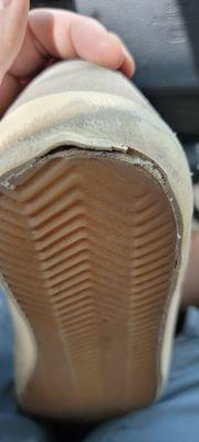 Damaged shoe after 2mo.