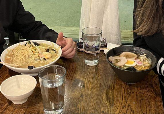 seafood ramen and shoyu ramen