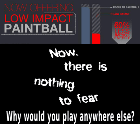 We only sell low impact paintballs for a pain free experience. We can do paintball parties for players as young as 8 years old.